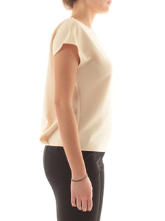 Patrizia pepe blusa fluida smanicata da donna warm ivory