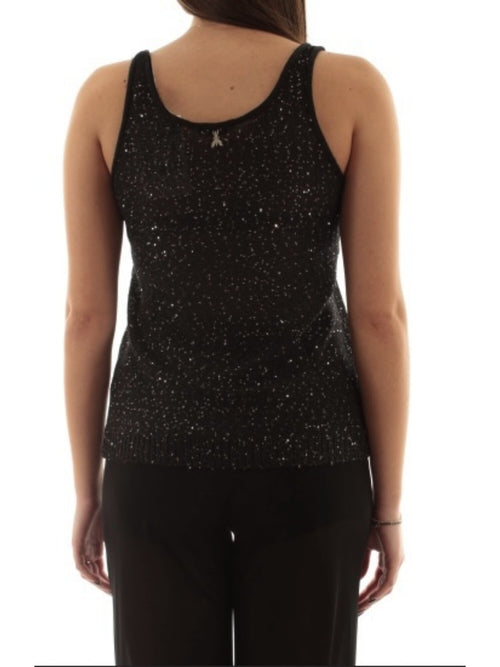 Patrizia pepe canotta in maglia con paillettes da donna black sequins