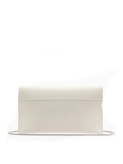 Patrizia Pepe Pochette Fly in pelle con catena da donna wooly white