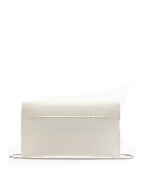 Patrizia Pepe Pochette Fly in pelle con catena da donna wooly white