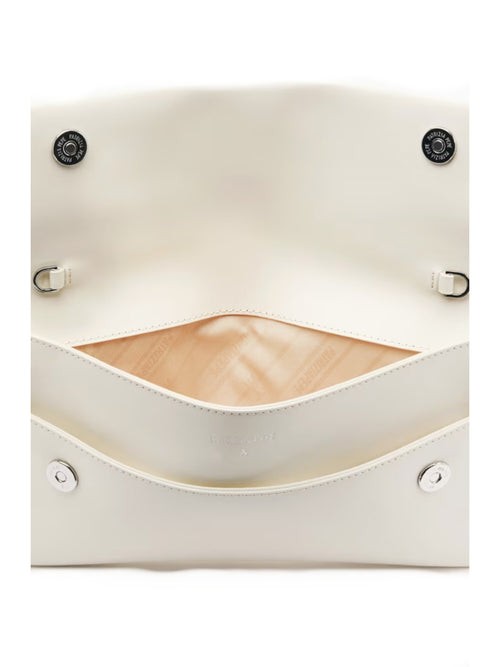 Patrizia Pepe Pochette Fly in pelle con catena da donna wooly white