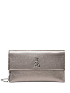 Patrizia Pepe Pochette Fly in pelle con catena da donna mercury