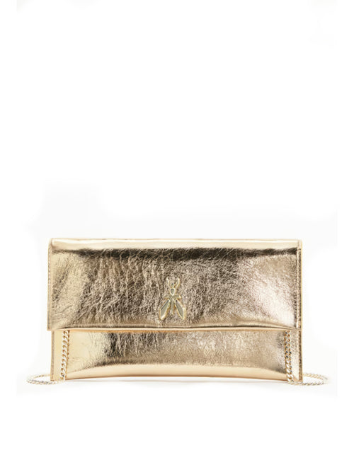 Patrizia Pepe Pochette Fly in pelle con catena da donna solar gold