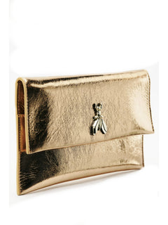 Patrizia Pepe Pochette Fly in pelle con catena da donna solar gold