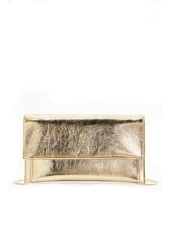 Patrizia Pepe Pochette Fly in pelle con catena da donna solar gold