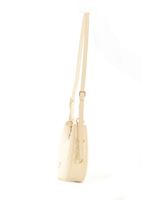 Patrizia Pepe borsa a tracolla con zip da donna wooly white
