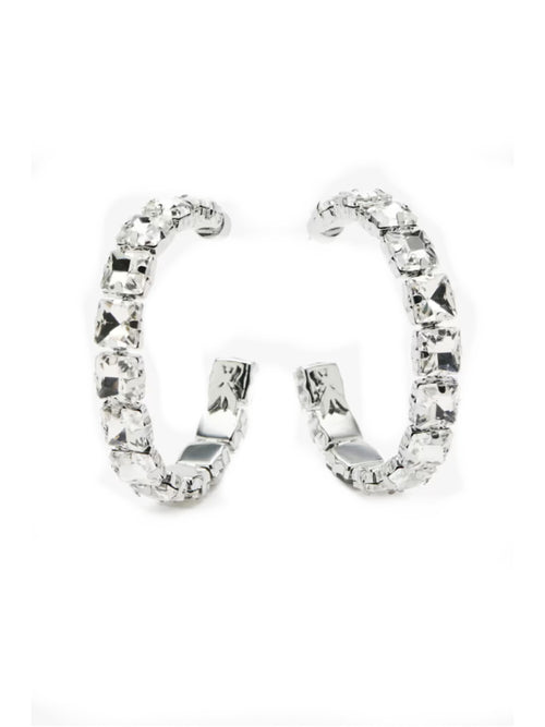 Patrizia pepe orecchini a cerchio diamond da donna crystal strass