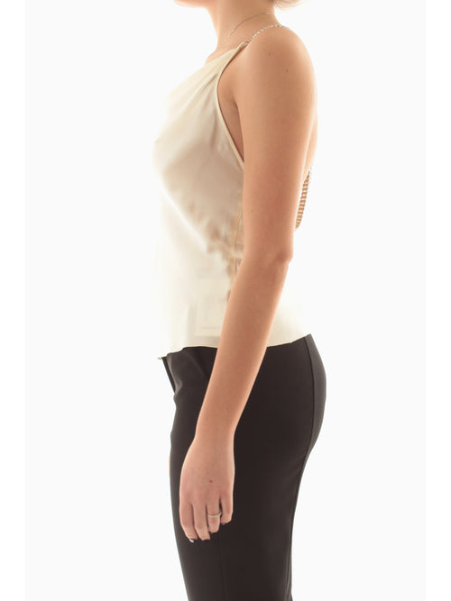 Patrizia pepe top in seta da donna summer cream
