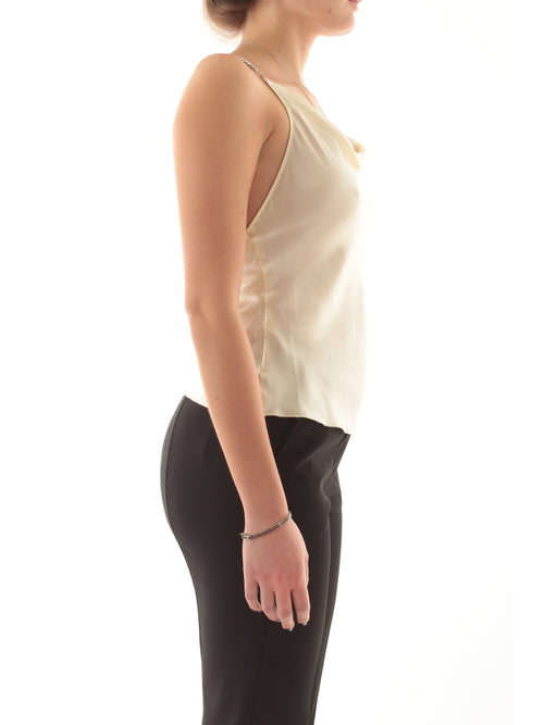 Patrizia pepe top in seta da donna summer cream