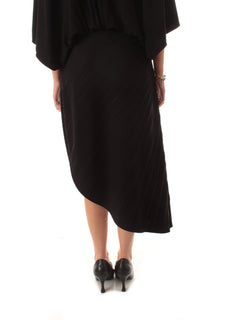 Twinset gonna a tubino in crêpe plissè da donna nero