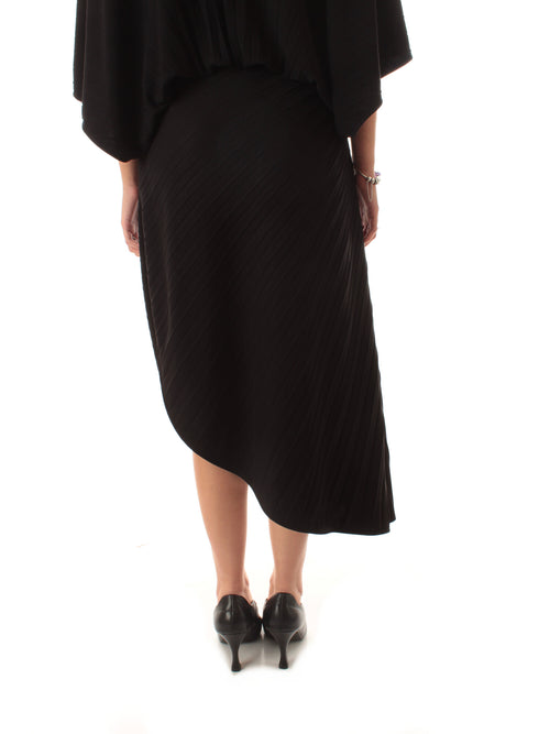 Twinset gonna a tubino in crêpe plissè da donna nero