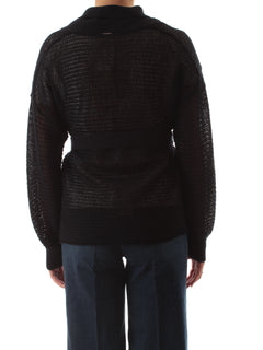 Twinset cardigan in maglia traforata da donna blue night