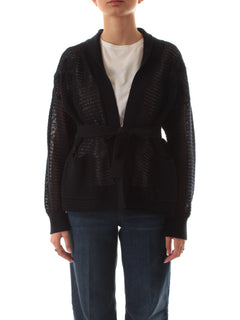Twinset cardigan in maglia traforata da donna blue night