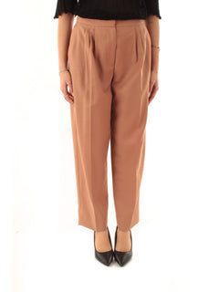 Twinset pantaloni cropped in fresco di lana da donna mocha mousse