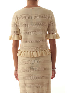 Twinset maglia con volant da donna madreperla