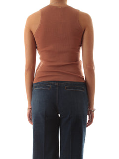 Twinset top in paillettes da donna mocha mousse