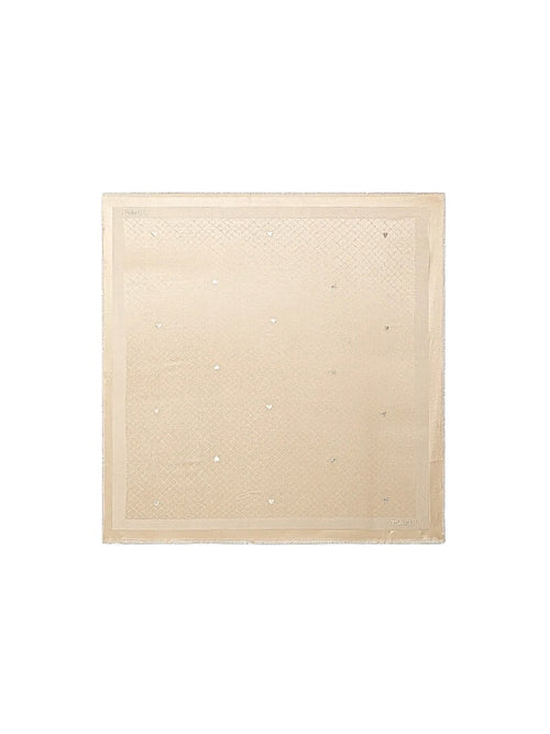 Twinset kefiah con logo jacquard da donna delicate sand