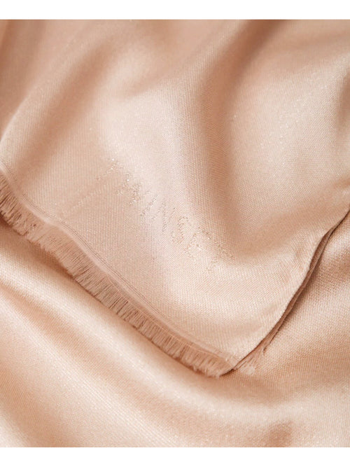 Twinset stola con lurex e logo jacquard da donna sabbia rosa