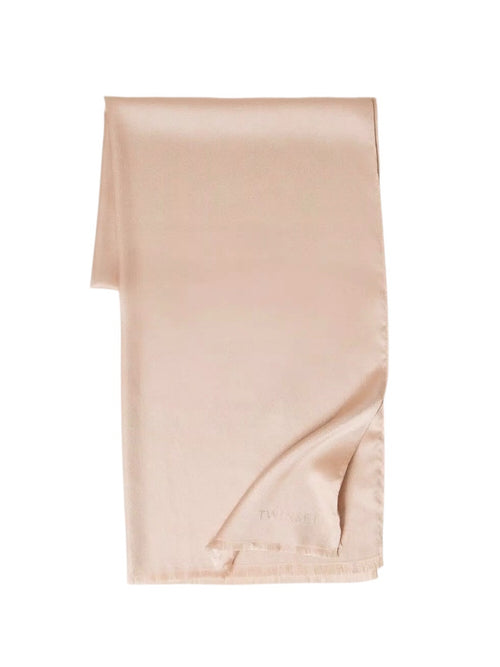Twinset stola con lurex e logo jacquard da donna sabbia rosa