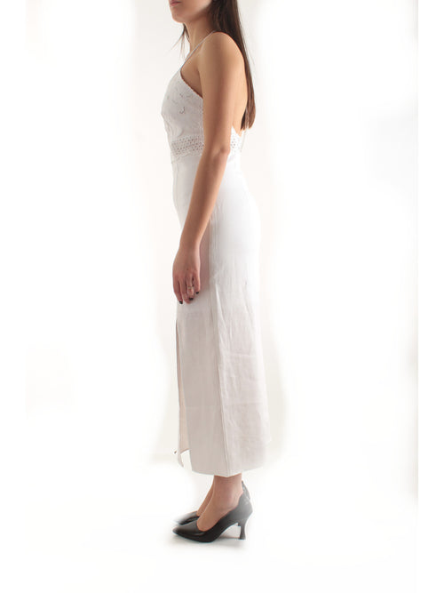 Twinset abito in lino da donna bianco ottico