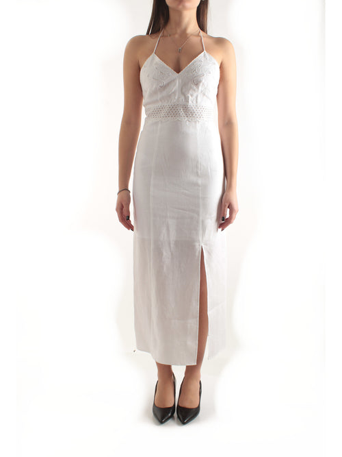 Twinset abito in lino da donna bianco ottico