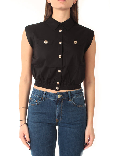 Twinset camicia crop da donna nero