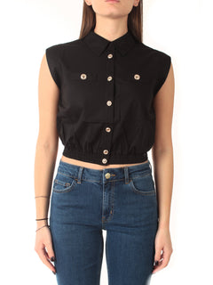Twinset camicia crop da donna nero
