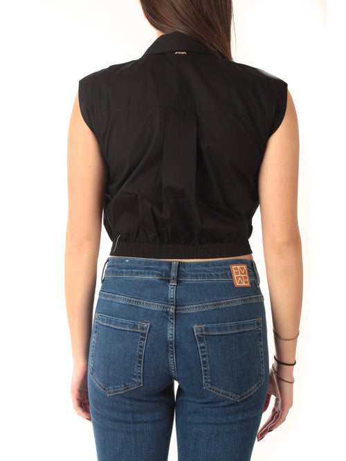 Twinset camicia crop da donna nero