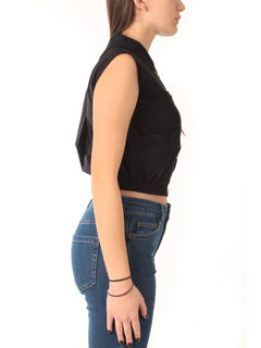 Twinset camicia crop da donna nero