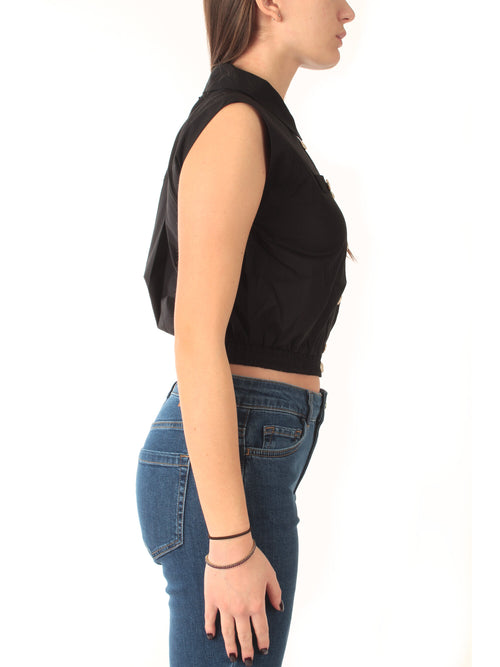 Twinset camicia crop da donna nero