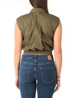 Twinset camicia crop da donna verde alpino