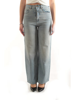 Twinset jeans carrot fit cinque tasche da donna denim chiaro