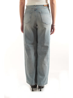 Twinset jeans carrot fit cinque tasche da donna denim chiaro