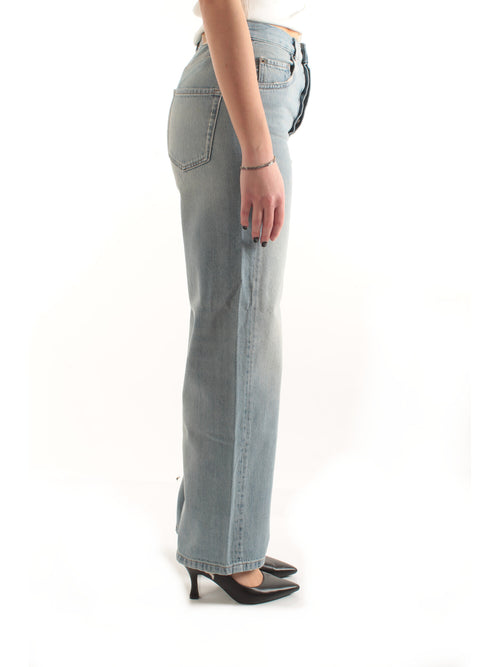 Twinset jeans carrot fit cinque tasche da donna denim chiaro
