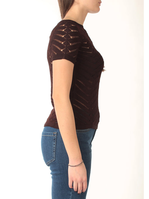 Twinset maglia fitted chevron da donna coffee liqueur