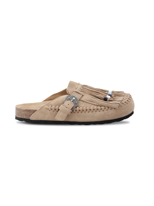 TAJI Sabot in suede arena da donna marrone