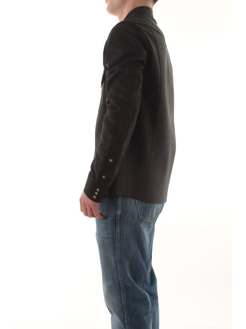 Tagliatore camicia texana con bottoni da uomo nero