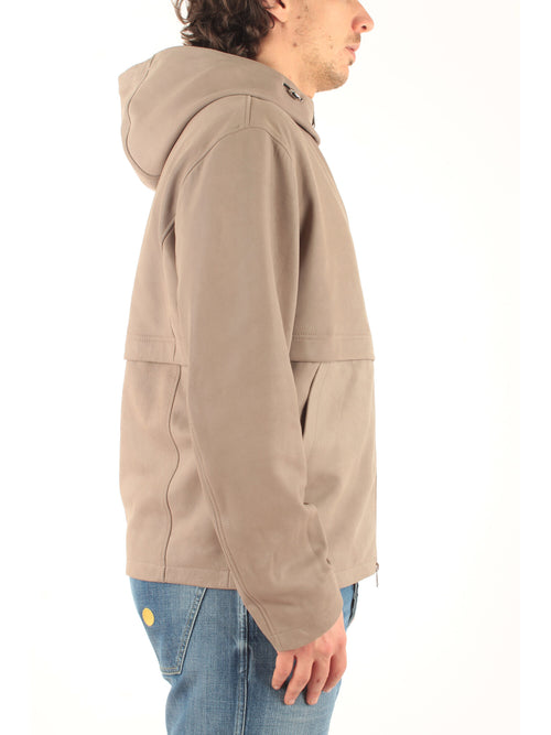 Tagliatore giubbotto in pelle da uomo taupe