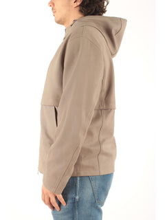 Tagliatore giubbotto in pelle da uomo taupe