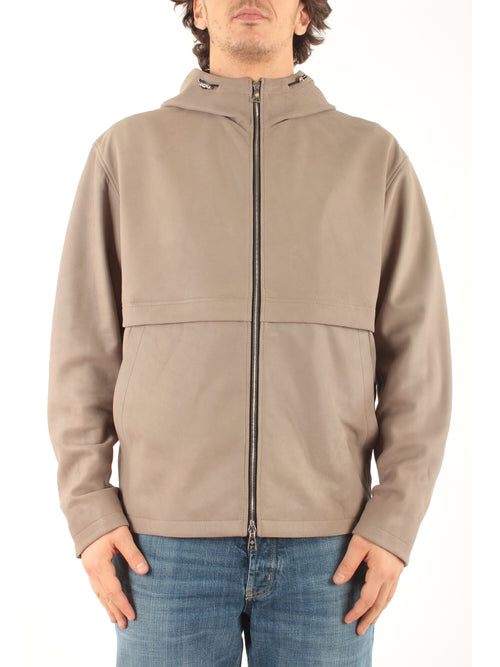 Tagliatore giubbotto in pelle da uomo taupe