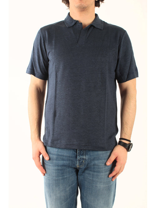 MC2 Saint barth polo in lino da uomo blu