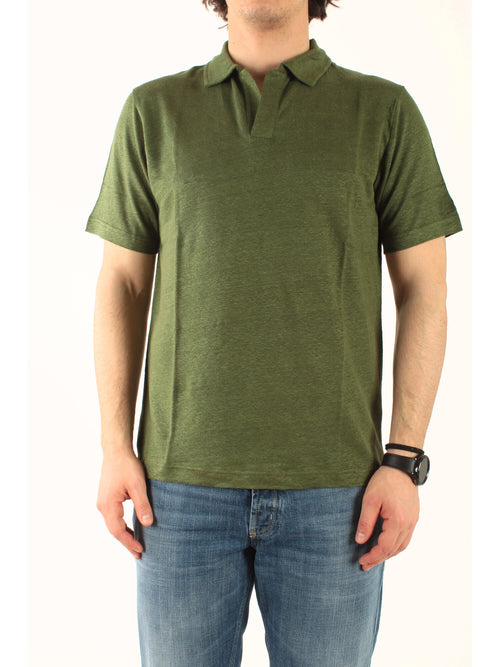MC2 Saint barth polo in lino da uomo verde militare