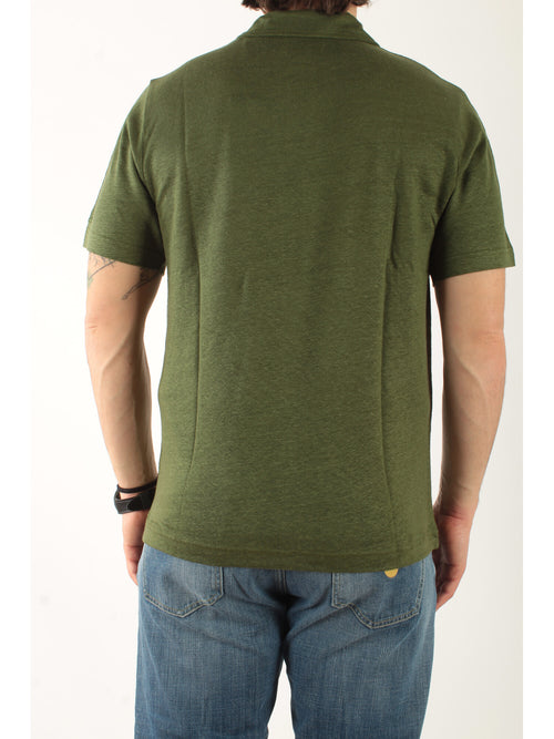 MC2 Saint barth polo in lino da uomo verde militare