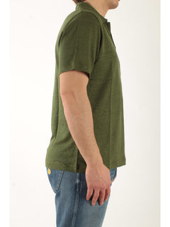 MC2 Saint barth polo in lino da uomo verde militare