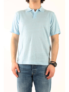MC2 Saint barth polo in lino da uomo turchese