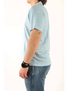 MC2 Saint barth polo in lino da uomo turchese