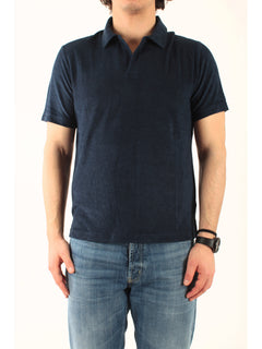 MC2 Saint barth polo in lino da uomo blu navy