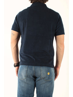 MC2 Saint barth polo in lino da uomo blu navy