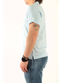 MC2 Saint barth polo in lino da uomo celeste