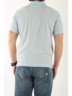 MC2 Saint barth polo in lino da uomo celeste